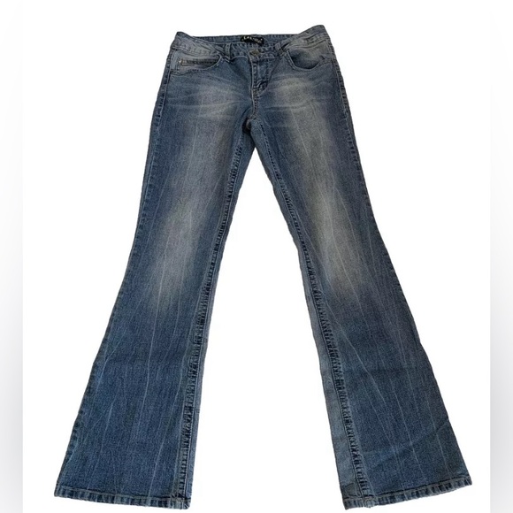 LEI Y2K 90s Jeans Ashley Louise Boot Juniors 9 Faded-Wash Back-Pockets Vintage - Picture 1 of 12